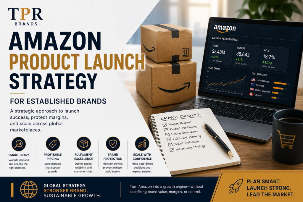 Amazon product launch strategy for established brands planning global marketplace expansion
