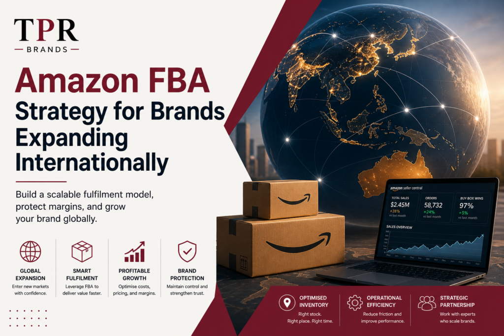 Founder reviewing Amazon FBA international expansion strategy