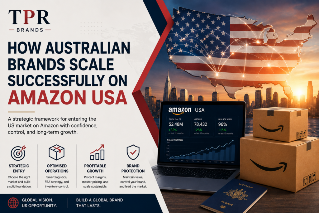Edit Post Edit with Elementor How Australian Brands Scale Successfully on Amazon USA · Post Ctrl+K 54/100 Save Change block type or style Move Classic block from position 10 up to position 9 Move Classic block from position 10 down to position 11 Convert to blocks How Australian Brands Scale Successfully on Amazon USA Expanding into Amazon USA can create enormous growth for Australian brands — but it can also damage pricing, positioning, and operational control if expansion is handled poorly. Many established brands assume success in Australia will translate naturally into the US Amazon marketplace. In practice, Amazon USA is a far more competitive and operationally demanding environment, where weak positioning, poor localization, and fragile margin structures are exposed quickly. The most successful Australian brands entering Amazon USA treat expansion as a strategic market-entry decision rather than a simple ecommerce launch. That means controlling pricing architecture, fulfilment strategy, localization, inventory planning, and channel positioning before aggressive scale begins. Founders often assume expansion is mainly a demand question. It usually isn’t. The harder question is whether the brand can enter amazon USA without training the market to see it as a commodity. The Founder's Hook Why 'Listing on Amazon USA' Is a Flawed Strategy A listing is not a strategy. It’s a storefront asset inside someone else’s retail system. That distinction matters because amazon USA was built for scale, speed, and category dominance from the beginning. Amazon launched in 1994, expanded across all 50 US states within its first two months of operation in 1995, and by 2023 had surpassed FedEx and UPS to become the number one delivery company in the United States, using 185 fulfilment centres. For brands entering that system today, the scale is matched by seller density, with third-party sellers accounting for 60% of paid units on the platform according to this Amazon timeline summary. Why the simple launch plan fails Founders usually enter with one of three assumptions: The product already works at home: So they assume the US market only requires translation into US spelling, freight, and ads. Amazon will create demand: It won’t. Amazon reveals demand, but it also reveals price sensitivity, weak differentiation, and poor listing hierarchy very quickly. Operational scale will protect the brand: Scale helps fulfilment. It doesn’t protect positioning. The mistake is treating amazon USA as an ecommerce task when it’s really a market-entry decision. A strong product can still be badly introduced. If the first version of your US presence is under-positioned, underpriced, or operationally clumsy, Amazon records that reality in public. Reviews, conversion behavior, competitor responses, and Buy Box pressure all start shaping the brand’s market identity before most founders realize what’s happening. The real question founders should ask The question isn’t, “How do we get listed?” It’s, “What role should amazon USA play in our US market architecture?” For some brands, Amazon should be the primary launch vehicle. For others, it should be a controlled validation channel. For many, it should sit alongside selective distribution, retail conversations, or a direct channel that protects narrative and pricing. That’s the difference between chasing sales and building a durable market position. Brands exploring that path need to think beyond setup and into channel design, pricing control, and localization from the start, especially if they’re considering a our amazon USA expansion approach. A marketplace can scale a brand fast. It can also flatten it fast. What We See Across Amazon USA Expansion Projects At TPR Brands, we work with Australian brands expanding into Amazon USA across categories including household products, consumer goods, hardware, lifestyle products, and ecommerce-led brands. The same operational patterns appear repeatedly. The strongest launches usually: enter with disciplined SKU selection localize content properly for US search behavior protect pricing structure early build fulfilment systems before aggressive scaling treat Amazon as part of a broader channel strategy rather than an isolated sales platform The weakest launches tend to move too quickly, scale advertising before conversion stabilizes, or assume domestic success will transfer automatically into the US market. In practice, Amazon USA rewards operational discipline far more than launch speed. The Global Expansion Mirage Why Success in Australia Doesn't Translate Australian founders often describe the US as “the same customer base, just bigger”. That reading is expensive. The US is not a larger version of Australia. It’s a different commercial environment with different search behavior, price anchoring, promotional expectations, regional use cases, and category saturation. A product that reads as premium in one market may land as mid-tier in another. Sometimes it lands as overpriced, even when the quality is objectively strong. A modern city skyline transitions into an abstract, swirling oil-like pattern under a bright blue sky. Bigger market, narrower relevance Most generic Amazon advice pushes founders toward “unserved demand”. For established brands, that often sends them in the wrong direction. The more useful pattern is usually inside the category, not outside it. As noted in this analysis of Amazon competition and unserved demand, “the biggest opportunities exist in specialized accessories, niche variations, and products solving specific problems within broader categories”. That matters for Australian brands because the smarter move is often adapting a proven product line to a specific US sub-niche, rather than inventing a new SKU just to look “Amazon native”. A hardware or household brand may already have the right product. What it often lacks is the right market framing. Positioning breaks before the product does Many launches go off course when the founder sees a successful domestic item and assumes the same value story will travel intact. It rarely does. Consider the practical shifts that happen when a brand enters amazon USA: US customers often compare products more aggressively on price and delivery speed. Search behaviour is different, category expectations are higher, and promotional competition is more intense. Packaging, imagery, installation language, sizing assumptions, and even feature prioritisation may all need adapting for the US market. In many categories, the product itself is not the problem. The issue is that the listing, pricing structure, or positioning strategy was never rebuilt for the realities of Amazon USA. Consider the practical shifts that happen when a brand enters amazon USA: Market factor What founders assume What often happens Price perception “We’re premium” US shoppers compare against more price points and more substitutes Product story “Our existing messaging is clear” Local category language may frame the use case differently Assortment “Launch the hero SKU first” The hero may need a bundle, accessory, or niche variation to stand out Customer expectation “Fast shipping is enough” Shoppers also expect immediate clarity on fit, use case, and value Adaptation is not dilution Some founders resist market-specific adaptation because they think it compromises the original brand. Usually the opposite is true. Refusing to adapt is what weakens the brand, because it forces the product into the wrong competitive frame. A better US entry strategy often includes: Refined assortment: Start with the SKU variation that solves a sharper problem, not necessarily the domestic bestseller. US-specific language: Rework bullets, imagery, and claims around local buying logic. Channel-aware positioning: Decide whether the product should compete on quality, application specificity, bundle utility, or brand trust. Selective depth: Enter one profitable subcategory well before broadening the catalogue. The brand that wins in amazon USA is rarely the one with the most products. It’s usually the one with the clearest reason to exist in a very specific search context. Anatomy of a Failed Launch Common Patterns of Brand Erosion The failed launch usually doesn’t look like failure at the start. It looks encouraging. A few early sales come through. The team sees movement in Seller Central. Advertising starts generating clicks. The founder feels validated because the US market is responding. Then the economics start telling a different story. A plastic soda bottle with a torn, damaged label sitting on a stone surface against red background. Stage one, sales disguise weak structure The brand enters amazon USA with a revenue mindset instead of a margin mindset. The launch plan is built around listing speed, ad activation, and stock arrival. What’s missing is the full economic model. For Australian brands using FBA, the first-year profitability success rate is cited at around 64%, but that headline hides serious cash-flow stress. Unaccounted costs such as inbound placement fees can turn a projected 30% margin into as low as 5% if mismanaged, and many teams underestimate the capital tied up in 3 to 6 months of inventory, according to this Amazon seller metrics analysis. That’s not a minor planning error. It changes every decision after launch. Stage two, pricing starts doing the wrong job Once costs begin to surface, founders often react by pushing harder on volume. They discount. They bundle badly. They increase ad spend against listings that were never properly positioned. They start chasing category signals that belong to other brands with different cost structures. The visible symptom is price movement. The hidden damage is brand training. Shoppers learn quickly. If the brand enters as promotional, inconsistent, or unclear, the market starts reading it as replaceable. At that point, even decent sales can be misleading because the brand is buying velocity by lowering its future pricing power. Stage three, internal pressure creates external damage This is usually when the founder or commercial team starts asking the wrong operational questions: “Can we lower price a bit more?” That may help unit movement while weakening premium perception. “Can we send more stock to avoid running out?” That may increase working capital pressure before the economics are proven. “Can we add more SKUs?” That often spreads ad spend and operational attention across too many weak listings. “Can we let Amazon sort the fulfilment complexity?” Only if the cost structure still supports the category. Early sales can hide a broken launch model. Revenue is the easiest metric to celebrate and one of the worst metrics to trust on its own. Stage four, the brand loses optionality The long-term problem isn’t just lower margin. It’s reduced strategic flexibility. A brand that has trained the market to buy only on discount becomes harder to place with distributors, retail partners, and even premium online resellers. Channel conflict appears. Price consistency erodes. The founder spends more time defending decisions than establishing advantage. The launch that was meant to open the US market starts narrowing future options instead. Most failed Amazon USA launches share similar patterns: pricing that ignores long-term margin pressure poor localization of listings and imagery weak inventory forecasting overexpansion into too many SKUs too early advertising launched before conversion stability exists fulfilment structures that become too expensive to scale operational decisions made reactively instead of strategically The issue is rarely product quality alone. More often, the launch model itself was commercially unstable from the beginning. None of this means amazon USA is the wrong channel. It means unmanaged entry creates predictable brand erosion. The best founders don’t ask whether they can launch. They ask what kind of launch preserves control. A Strategic Roadmap for Controlled US Market Entry A disciplined amazon USA entry isn’t built in one move. It’s staged. The right sequence reduces expensive surprises. It also forces the brand to prove fit before scale makes mistakes harder to unwind. A useful planning model looks like this. A strategic roadmap infographic illustrating five phases for entering the Amazon USA market successfully. Phase one market validation before channel commitment Start with the market, not the listing. That means pressure-testing whether the product’s current form, claims, packaging, and use-case story make sense in the US category context. Founders often skip this because the product already sells elsewhere. That’s precisely why they should do it. Look at competing listings manually. Review language, image hierarchy, bundle logic, and where differentiation appears. The main question isn’t whether your product is better. It’s whether a US buyer can understand why it’s better fast enough to choose it. Use this phase to decide: Which SKU enters first: Usually not the broadest range item. Start with the clearest commercial proposition. Which category language dominates: Your internal terminology may not match the way US shoppers search or compare. Which claims need restraint: A strong domestic packaging claim may create compliance or expectation issues in the US. Which features deserve visual emphasis: Founders often over-explain manufacturing quality and under-explain practical use. Practical rule: If the product page needs too much education before the value becomes obvious, the first launch SKU probably isn’t the right one. Phase two compliance and pricing architecture At this point, many brand owners still behave like marketplace sellers when they should be acting like operators. Before launch, build a full landed-cost model and a compliance map. Do not approve the channel until both are complete. For many household, hardware, and consumer products, the compliance burden isn’t just federal. State-level issues can matter. Labelling, material disclosures, packaging instructions, and product-specific standards can alter what can be sold, how it can be sold, or what wording appears on the detail page. At the same time, pricing needs to do more than clear a spreadsheet. It needs to protect future channel flexibility. A sensible pricing model should answer: Can the product maintain healthy margin after FBA fees, advertising, duties, freight, returns, and currency fluctuations? Will the Amazon USA pricing structure create conflict with future distributors or retail partners? Is there enough pricing flexibility for promotional periods without damaging long-term positioning? Can inventory scale without creating dangerous working-capital pressure? Does the launch pricing reinforce premium positioning or unintentionally train customers to wait for discounts? Phase three fulfilment design after the 2026 shift At this point, outdated advice becomes dangerous. Effective January 1, 2026, Amazon discontinued its FBA prep services, and from January 15, 2026 increased base fulfilment fees by an average of $0.08 per unit, according to this analysis of the post-2026 FBA cost shift. For international brands, that changes the economics of the standard “send it to FBA and let Amazon handle the rest” model. The strategic question is no longer just whether to use FBA. It’s whether to use FBA alone. For many brands, the better approach is one of these: Pure FBA: Works when the product is operationally simple, margin-rich, and stable in demand. Hybrid model: A private 3PL handles prep, overflow stock, or channel flexibility while FBA supports Prime-facing inventory. 3PL-first with selective marketplace fulfilment: Useful when the brand expects varied channel growth beyond Amazon. Logistics, at this juncture, ceases to be merely a backend function and evolves into a brand-protection decision. Teams that need structured support often compare freight forwarders, 3PL operators, internal warehouse capability, and market-entry partners such as TPR Brands’ logistics support model before finalizing channel design. A weak fulfilment structure creates hidden costs. A good one preserves margin and keeps the brand operationally flexible. To see how this kind of channel planning plays out in practice, the following discussion is useful before lock-in: Phase four pilot launch with controlled exposure Do not scale catalogue breadth on day one. Launch narrowly. Pick one or a small number of SKUs with the cleanest economics and the clearest positioning. Then use that pilot to learn under controlled conditions. A proper pilot should test: Conversion quality: Are buyers understanding the product as intended? Price resilience: Does the listing need constant incentive to move? Operational reliability: Are inbound, prep, stock flow, and customer service holding up? Review pattern: Are customer reactions validating the intended use case or exposing confusion? This stage is where experienced operators stay patient and inexperienced teams overreact. If conversion is weak, don’t assume the answer is more advertising. Often the issue is packaging expectation, image sequencing, review scarcity, offer structure, or the wrong customer segment. Phase five scale only after the system works Expansion should come after proof, not before it. That means increasing spend, depth, and assortment only when the initial launch has demonstrated a workable relationship between margin, inventory, fulfilment, and brand positioning. If one of those four is still unstable, scale will amplify the problem. A controlled scale plan usually follows a sequence: Stabilize the hero listing. Add adjacent variants or accessories that strengthen average order value or use-case authority. Expand inventory depth where demand quality is proven. Introduce wider channel activity only when Amazon pricing won’t distort the broader brand. The point isn’t caution for its own sake. It’s preserving strategic advantage while the brand learns a new market. Protecting Brand Equity and Margins in a Crowded Marketplace Most founders treat Amazon as a demand machine. Established brands need to treat it as a reputation environment. That shift changes almost every decision. The question stops being, “How do we sell more units?” and becomes, “How do we make sure every unit sold strengthens the brand rather than cheapens it?” A metallic shield icon featuring a rising green line graph over a blurred image of shoppers. Amazon’s US infrastructure is massive, with over 185 fulfilment centres, and third-party sellers drive 60% of total paid units. That scale gives brands access to powerful fulfilment and visibility, but it also places them in a highly crowded environment where standing out depends on protecting value, not just shipping efficiently, as outlined in this Amazon history and marketplace overview. Control the narrative before the market writes it If your listing doesn’t explain the product’s value clearly, the category will explain it for you, usually through comparison on price. That’s why brand assets matter on Amazon. Not as cosmetic extras, but as defensive infrastructure. The goal is simple. Remove ambiguity. Use the brand-controlled elements available to establish what the product is, who it’s for, what problem it solves, and why it deserves its price. For many brands, that means tightening image order, improving A+ Content, structuring bundles more intelligently, and controlling storefront logic through tools connected to Amazon Brand Registry support. Margin protection is a commercial discipline Margin erosion rarely begins with one catastrophic decision. It starts with small compromises that feel reasonable in isolation. A founder discounts to get momentum. Then accepts a lower return on ads because launch matters. Then tolerates pricing inconsistency because stock needs to move. Then adds variants that weaken operational focus. The way out is disciplined refusal. Use a simple decision filter: Does this decision strengthen or weaken long-term pricing power? Will this improve customer understanding of the product? Does this support operational sustainability as volume grows? Would this decision still make sense at three times the current sales volume? Is the brand building authority or simply chasing short-term marketplace velocity? The market doesn’t only remember your product. It remembers how you priced it, how clearly you explained it, and whether it felt dependable. Use Amazon data selectively, not obsessively Amazon gives founders a live view into buyer behavior. That’s useful, but only if interpreted through brand strategy. A few examples matter more than dashboard noise: Search term fit: Are buyers finding the product through the intended use case, or through a broad query that attracts low-intent traffic? Listing interaction: Are shoppers engaging with the right images and content sequence? Review language: Do customers describe the product the way the brand wants to be known? Variant behavior: Are certain configurations clarifying the offer, or fragmenting demand? This matters beyond Amazon. The right marketplace signals can sharpen broader US positioning, packaging decisions, and retail discussions. The wrong interpretation can push a brand into short-term tactics that damage long-term value. Prime access is useful, not sufficient FBA and Prime eligibility can improve convenience and support conversion. That does not mean they create defensibility. Prime helps remove fulfilment friction. It does not solve weak differentiation, lazy assortment logic, or poor pricing architecture. In a crowded amazon USA environment, operational excellence is expected. It isn’t a moat. The moat comes from clarity, discipline, and consistency. Scaling with Partners When to Go It Alone vs When to Collaborate Some brands should go direct into amazon USA. Others shouldn’t. The wrong decision usually comes from pride, not analysis. Founders assume partnership means loss of control, or they assume internal teams can absorb US expansion because they already run domestic ecommerce well. Those are different operating conditions. When going alone can work Direct control makes sense when the business already has several things in place: Internal marketplace capability: The team can manage listing quality, advertising judgement, inventory planning, and commercial decision-making without learning in public. Operational confidence: Freight, prep, storage, compliance, and customer service can be handled without improvisation. Clear channel boundaries: The company knows how Amazon will sit alongside wholesale, retail, or direct channels. Financial patience: Leadership can fund a measured launch without forcing premature scale. If those conditions are present, a solo approach can work well. When collaboration is the better commercial decision Partnership becomes sensible when speed, complexity, and risk start colliding. That often happens when a brand has a strong product but lacks one of the following: US compliance experience, on-the-ground operational support, channel strategy discipline, or confidence in how to localize without diluting the original proposition. In those cases, the partner’s job isn’t to “run Amazon”. It’s to reduce strategic error. A strong expansion partner should help the brand answer questions such as: What should enter first, and what should stay out? How should pricing be set so future channels remain viable? Which fulfilment model protects margin under current conditions? Where does localization improve performance without weakening the brand? What early decisions would be difficult to reverse later? The best partner does not add noise. They remove avoidable mistakes. How to evaluate the right kind of partner Most founders ask whether the partner can generate sales. That’s too shallow. Better evaluation criteria include: Can the partner explain where margin risk exists before launch? Do they understand fulfilment, logistics, and compliance as well as advertising? Can they challenge weak SKU selection or poor expansion timing? Do they understand how Amazon USA affects broader channel strategy? Can they support controlled international growth beyond the first launch phase? A weak partner acts like a service provider. A strong one behaves like a commercial operator with alignment around brand value, not just marketplace activity. Turning a Great Product into a Global Brand The hard part of amazon USA isn’t access. It’s discipline. The platform is large enough to create real scale and unforgiving enough to expose every weakness in positioning, cost design, fulfilment planning, and channel judgement. That’s why great products still fail there. Not because they lacked quality, but because they entered the market with a seller mindset instead of a brand strategy. Founders who do this well don’t confuse activity with traction. They localize carefully, sequence entry deliberately, protect pricing, and treat operational decisions as brand decisions. They understand that global expansion is not a copy-paste exercise from the domestic market. For founders navigating the complexity of international growth, the right support can be the difference between getting listed and building a durable presence. At TPR Brands, that work sits at the intersection of positioning, channel strategy, logistics, and market adaptation. Frequently Asked Questions About Amazon USA Expansion Is Amazon USA a good expansion opportunity for Australian brands? Yes, but success depends heavily on positioning, fulfilment strategy, pricing structure, and localization. The US marketplace is significantly more competitive than Australia, which means operational planning matters far more during launch. Should Australian brands use Amazon FBA in the US? Amazon FBA can improve conversion rates and Prime visibility, but many brands benefit from hybrid fulfilment models that combine FBA with third-party logistics support for better inventory flexibility and cost control. What is the biggest mistake brands make when entering Amazon USA? Many brands launch too broadly, discount too early, or assume their Australian positioning will transfer naturally into the US market without adaptation. How important is localization for Amazon USA? Localization is critical. US customers often respond differently to product titles, imagery, bundle structures, feature emphasis, and pricing compared with Australian buyers. When should a brand work with an Amazon expansion partner? Brands often benefit from expansion support when operational complexity, logistics coordination, compliance planning, or multi-channel growth starts stretching internal resources. Expanding into Amazon USA successfully requires more than marketplace access. It requires structured market-entry planning, operational discipline, localization strategy, and long-term brand protection. At TPR Brands, we help Australian brands expand into Amazon USA with stronger positioning, fulfilment planning, pricing architecture, logistics coordination, and scalable growth strategy across international marketplaces. For established brands, the goal is not simply generating Amazon sales. The goal is building a durable US market presence without sacrificing margin, operational control, or long-term brand value. ﻿ Move upMove downToggle panel: Yoast SEO SEO Readability Schema Social Focus keyphraseHelp on choosing the perfect focus keyphrase(Opens in a new browser tab) amazon usa expansion strategy Get related keyphrases(Opens in a new browser tab) Search appearance Determine how your post should look in the search results. Google preview Mobile Google preview: Switch to desktop preview. Currently showing mobile preview. Desktop Url preview: TPR Brands tprbrandsau.com SEO title preview: How Australian Brands Scale Successfully on Amazon USA Meta description preview: Apr 15, 2026 － Learn how Australian brands expand into Amazon USA strategically without losing margin, positioning, or operational control. A practical guide for ... SEO title Insert variable Generate SEO title How Australian Brands Scale Successfully on Amazon USA Slug amazon-usa-expansion-strategy Meta description Insert variable Generate meta description Learn how Australian brands expand into Amazon USA strategically without losing margin, positioning, or operational control. A practical guide for scalable US market entry. SEO analysisGood amazon usa expansion strategy Add related keyphrase Premium Track SEO performance Content blocks New Internal linking suggestions Premium Cornerstone content Advanced Insights Post Block How Australian Brands Scale Successfully on Amazon USA The current image has no alternative text. The file name is: amazon-usa-brand-launch.jpg Replace Remove Show featured image in the posts lists only, but hide it in the single post view. Add an excerpt… 3,964 words, 21 minutes read time. Last edited 23 days ago. Status Published Publish April 15, 2026 9:46 am UTC+0 Slug amazon-usa-expansion-strategy Author Maini Homer Template Default template Discussion Open Format Standard Move to trash MonsterInsights Exclude page from Google Analytics Tracking Toggle to prevent Google Analytics from tracking this page. Show Page Insights This is a PRO feature. Upgrade Add a Site Note Add a Site Note when publishing this post Yoast SEO SEO analysis: Good Readability analysis: Good Categories Search Categories Search Categories Uncategorized amazon strategy brand growth brands electronics fashion global expansion home international logistics loyalty shopping Add Category Tags Open save panel Post Classic Notifications1 block selected.