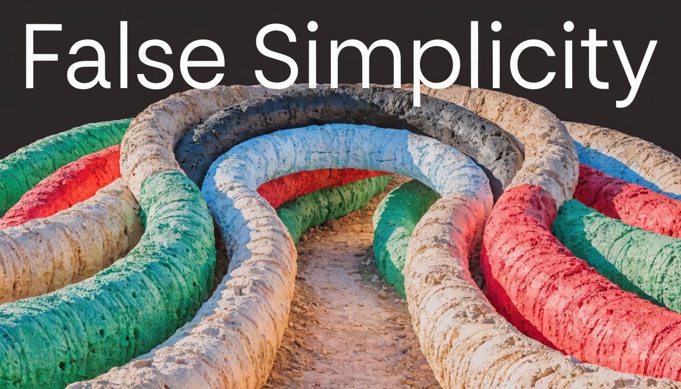 A close-up view of textured, colorful curved pipes arranged on a dirt path under bright sunlight.