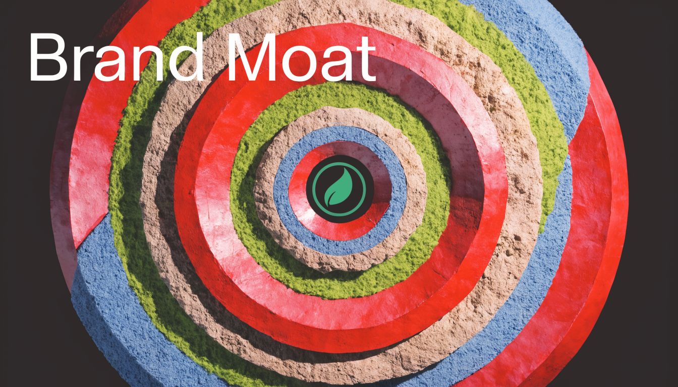 A conceptual graphic displaying colorful rings forming a moat around a central green leaf logo symbol.